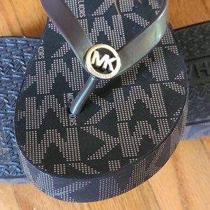 2 for $50 - Michael Kors -  Women’s size 9 Brown Logo Wedge Flip Flops